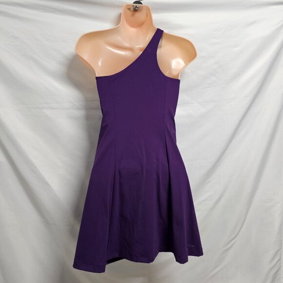 Outdoor Voice One Shoulder Lined Short Exercise Dress Women Size XS Purple Acai - Picture 9 of 15